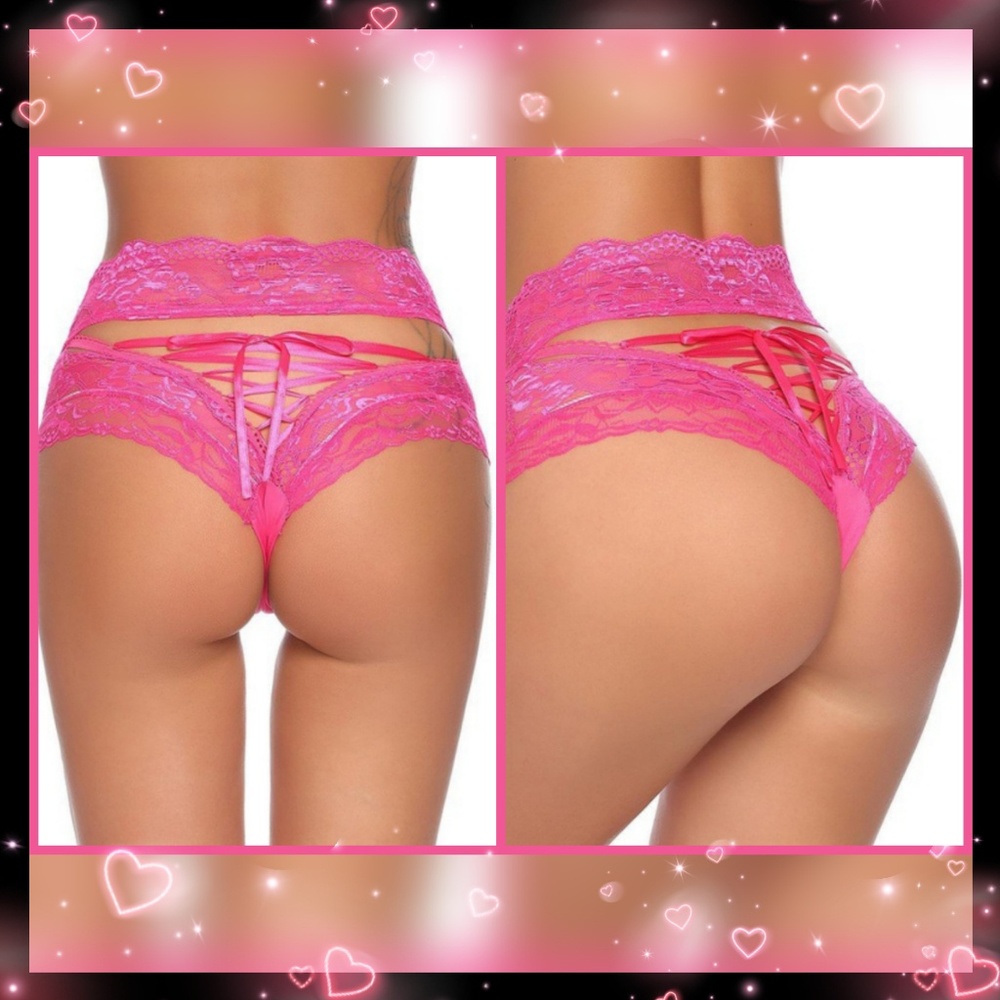 ☆ Lover Beauty lace seamless panties Pink or Black - Picture 4 of 6